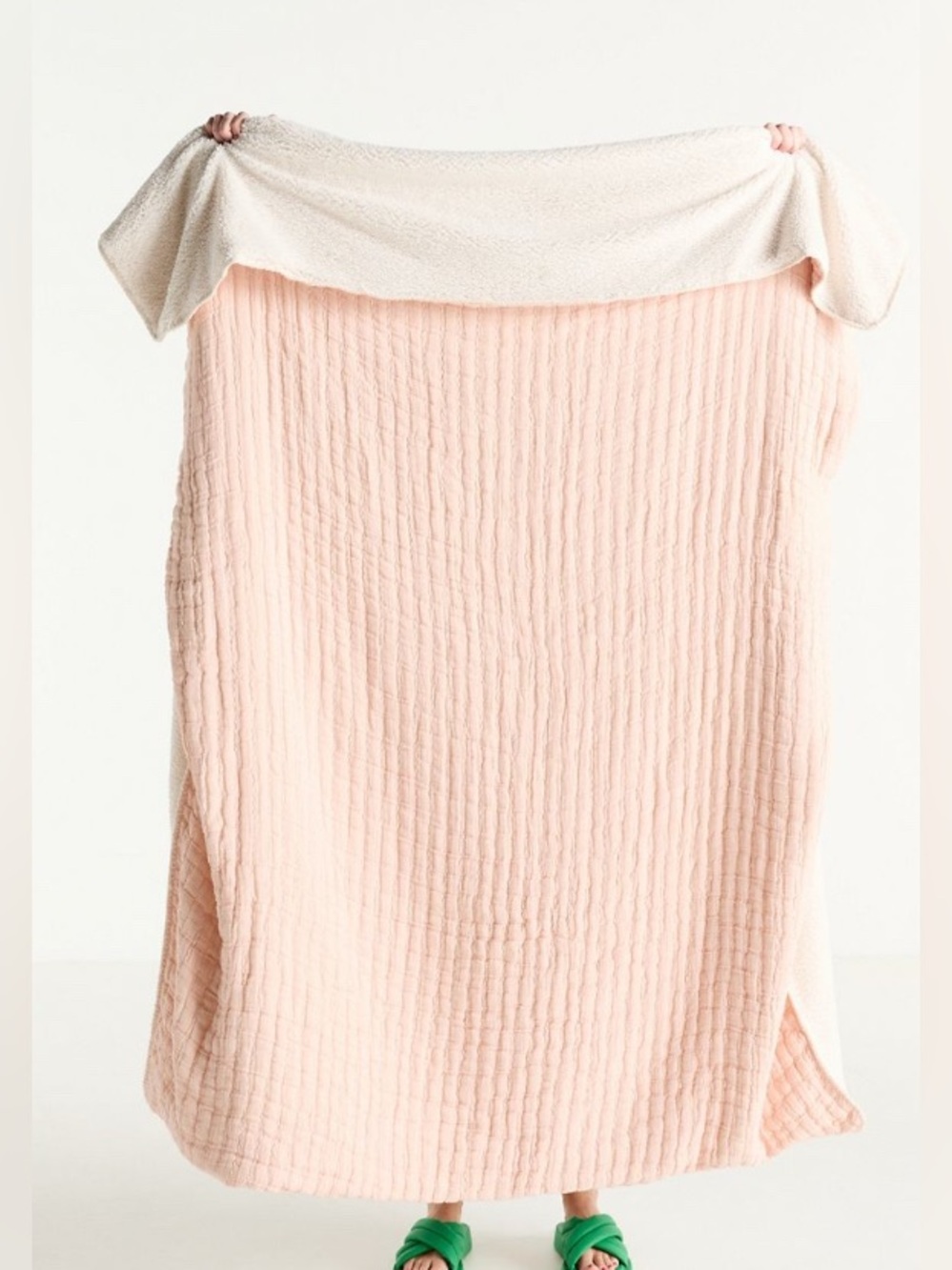 Mira Cotton Sherpa Fleece Reverse Woven Throw Blanket
